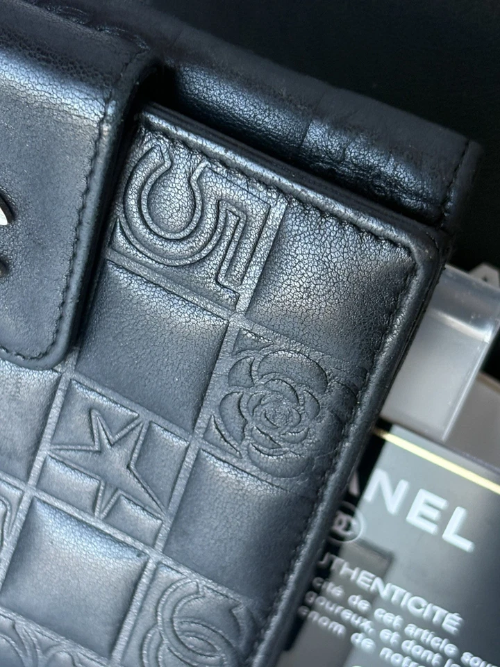 Chanel Icon Line Wallet – Vintage Black Lambskin CC Logo Embossed UK SELLER - Image 4 of 4