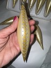 Vintage W Germany Glass Ornaments Gold Teardrop Icicle 9 Set Box Sears Imperial — photo 6