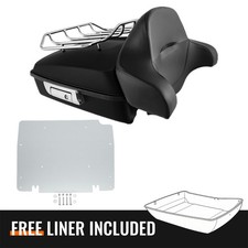 Matte Black Chopped Trunk Backrest Rack Fit For Harley Touring Glide 14-25