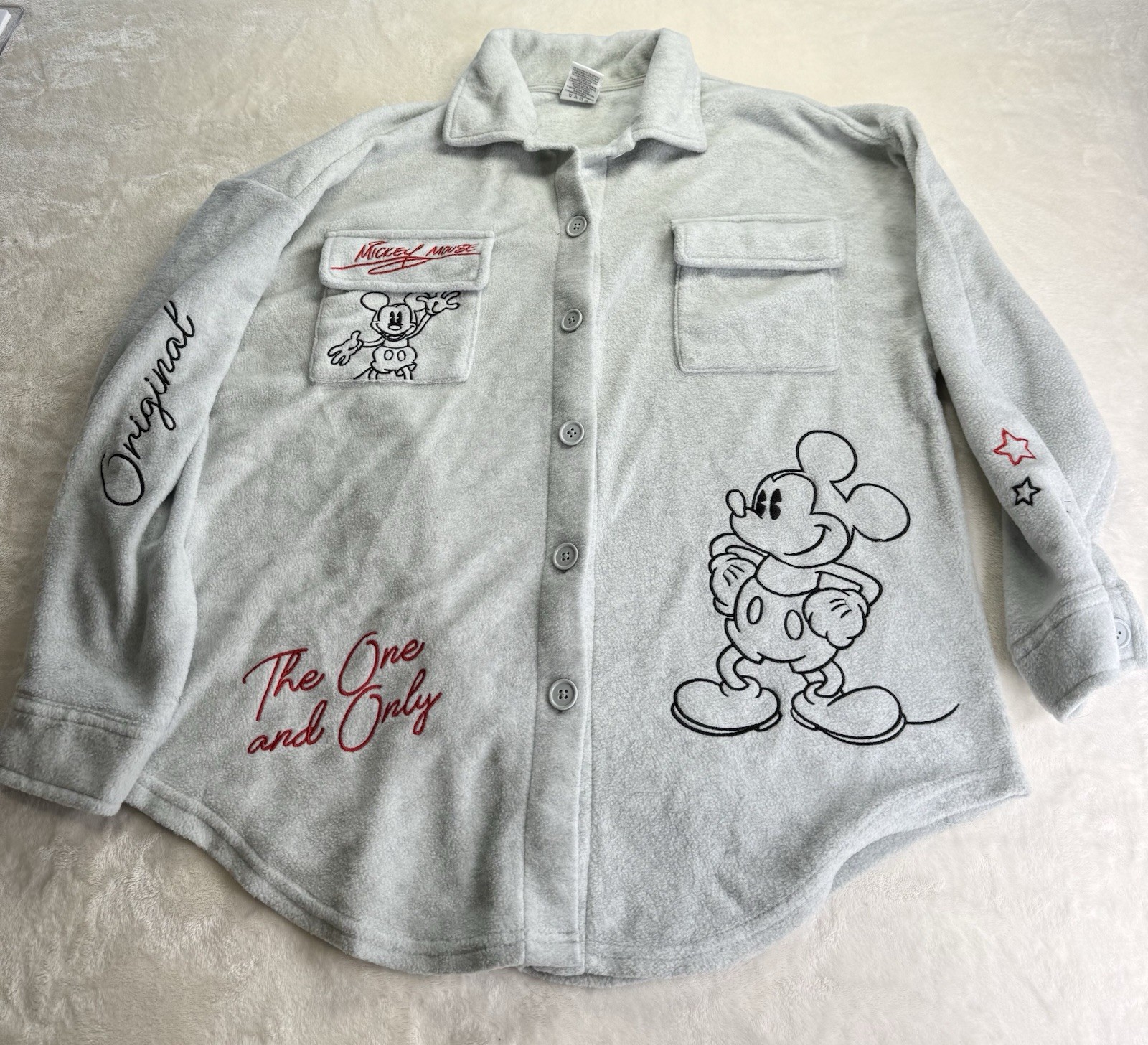 Mickey Mouse Fleece Shacket  Jacket Embroidered G… - image 2