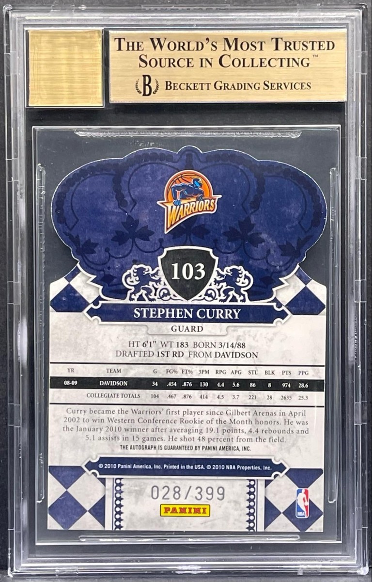 2009-10 Crown Royale - Stephen Curry #103 /399 (AU, RC) for sale