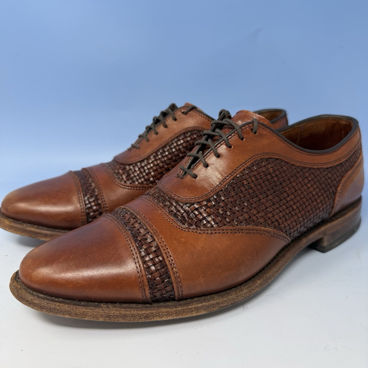 Mens Shoes Allen Edmonds Winhall Leather Allen Edmonds Discount ALLEN EDMONDS Winhall 6448 Brown Cap Toe  Oxford Leather Dress Shoes Size
