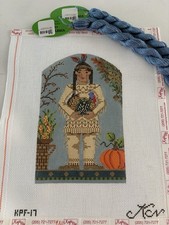Three Hand-Painted Needlepoint Fall Canvas