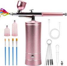 Airbrush-Kit Rechargeable Cordless Airbrush Compressor Nail Art, Cake Decor, Mak