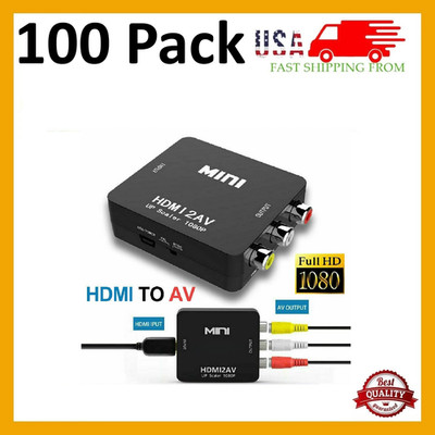 LOT HDMI To RCA AV Adapter Converter Cable CVBS 3RCA 1080P Composite Video Audio