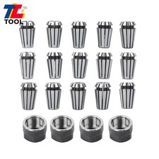 ER11 Collet Set 19pc M14 Thread Includes Clamping Nuts 1mm to 7mm Sizes