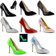 Pleaser Classic Hidden Platform Pointed Toe Pumps High Heels Adult Women Amuse20