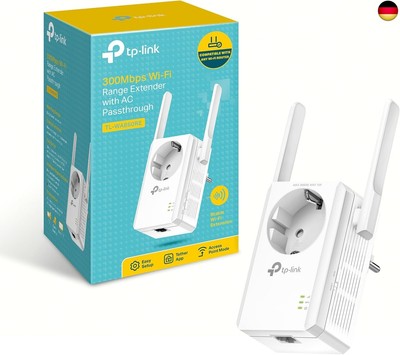 TP-Link TL-WA860RE WLAN Repeater mit Steckdose (300 Mbit/s, WLAN Verstärker, 