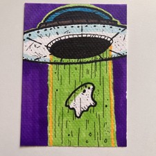 ACEO Original Art Card Take Me To Your Leader By Frank Fraley Ghost Series