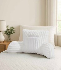 Cuddle  Cushion Fleece Reading Chair Back Support Soft Bed Rest Pillow with Arms