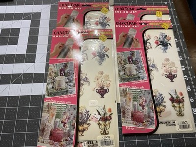 Chartpak COLOR SCENES RUB-ON-ART Min Bouquets - 4 New Sets