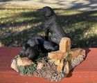 Vintage Black Lab Mother & Pups Sculpture Living Stone Inc  (?) Home Decor — photo 4