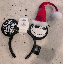 BNWT Disney Parks Nightmare Before Christmas Jack with Santa Hat Reversible Ears