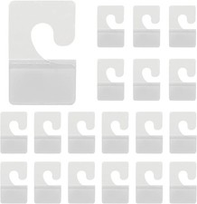 300Pcs Clear Plastic Self Adhesive Hang Tags J-Hook Tags Hanging Folder Tabs, St