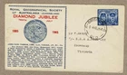 Australia 1945 RGSAQ Diamond Jubilee 3½d Gloucester Cover cd Brisbane