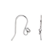 Ear Wire, Antiqued Silver Plated Copper 20 Gauge 17mm Fishhook with Ball 10 PaiR