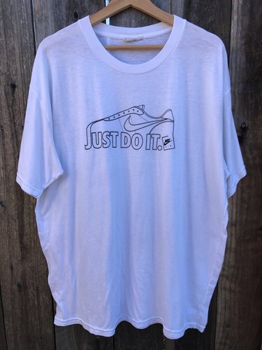 Vintage NIKE CORTEZ Just Do It T-Shirt Mens XL 2000's Silver Tag SOFT/THIN  | eBay