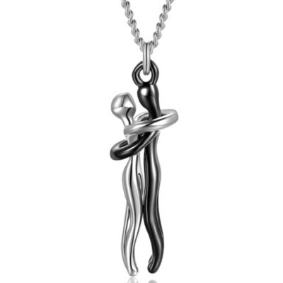 Couple étreindre pendentif collier exquis or colliers pour femmes mode