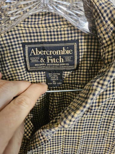 Abercrombie & Fitch Mens Multi Color Plaid Short Sleeve Button Shirt Size XL - Picture 4 of 7