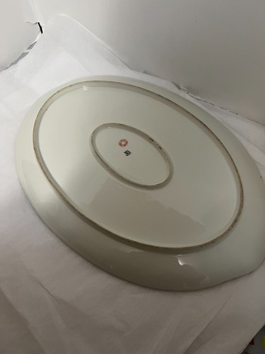 CH Field Haviland GDA Limoges bordo floreale rosa manico oro piatto grande 17"" - Foto 3 di 3