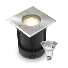 LED Bodeneinbaustrahler eckig Gartenstrahler 230V IP67  GU10 5W 2700K DIMMBAR