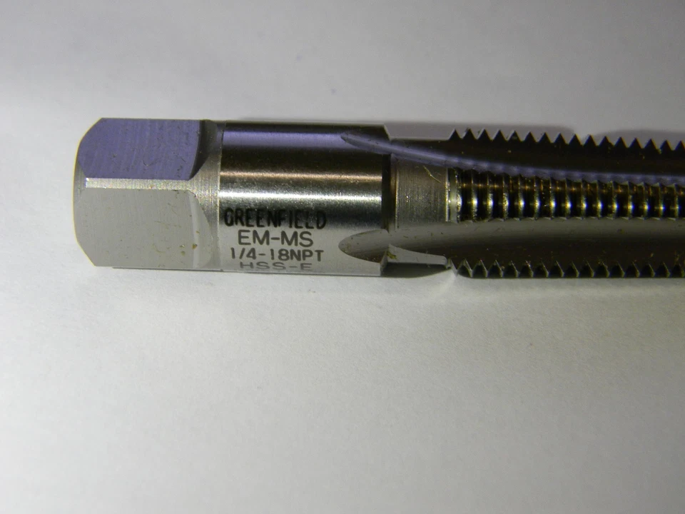 Greenfield 8320 1/4"-18 P Taper Uncoated 4FL RH Pipe Tap 89643 - Image 3 of 3