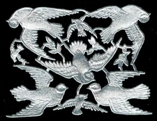 Scrap Die cut Dresden Silver Foil Paper Mixed Doves Victorian Crafts