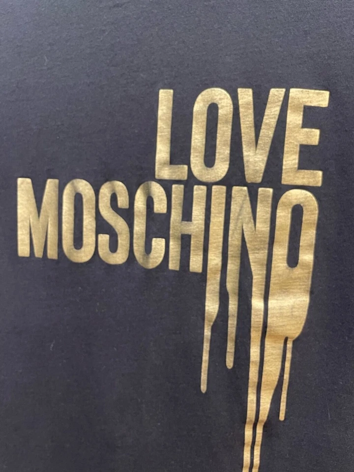 Love Moschino Black & Gold Graphic Tee Shirt Size S - Image 3 of 4