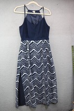 J.Crew Sleeveless Maxi Dress-Size Small-Nautical-Beachy-Side Slit-Lined-Zip