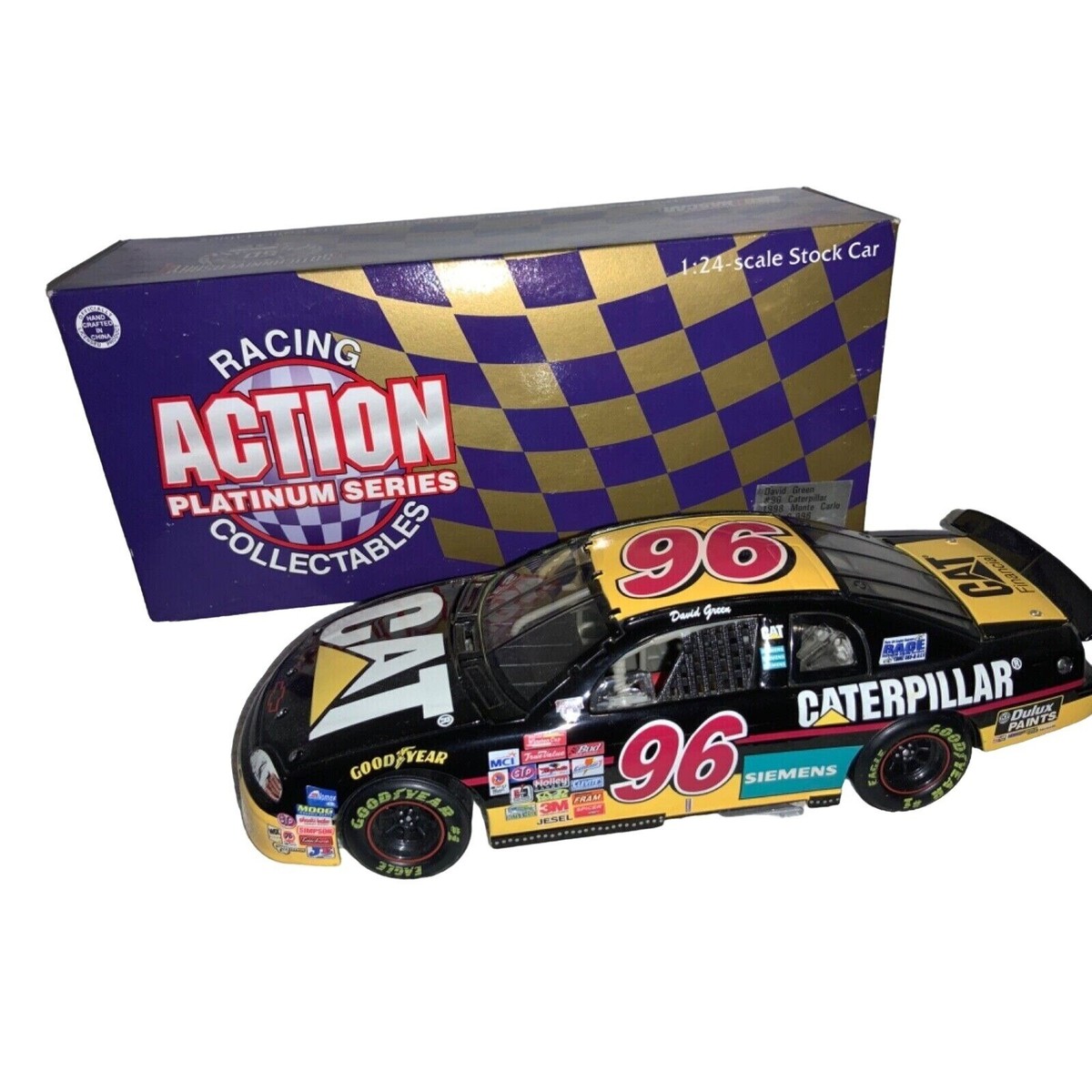 【超希少貯金箱】「ACTION PLATINUM SERIES」1:24スケール NASCAR David Green #96 1998 Monte Carlo Caterpillar Action