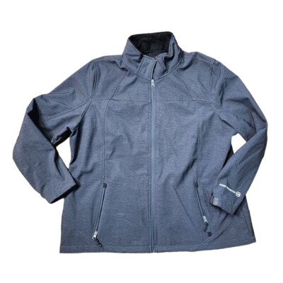 Free Country Women's Sz 1X Tela Softshell Full Zip Jacket Gray Waterproof Coat