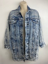 Jordache Vintage 1980s Acid Wash Denim Jean Jacket Oversized Size S