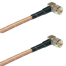 RG142 MINI UHF MALE ANGLE to MINI UHF MALE ANGLE RF Cable FAST-SHIP LOT