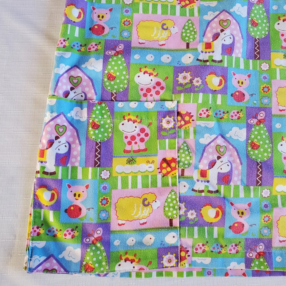 Women's Farm Animals Scrub Top - Size (M)- Natural Uniforms - Natural Prints - Image 2 of 4