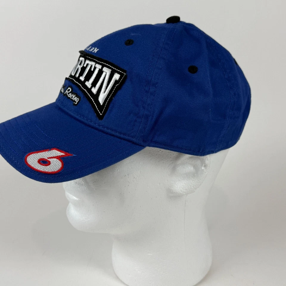 Gorra de colección NASCAR Mark Martin #6 Logo Roush Racing Sombrero Azul Gorra de pelota ajustable Foto 4 de 4