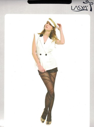 Girl Women's Black Colour Patterned Panntyhose Footed Stockings -Made in Korea!! - Picture 20 of 22