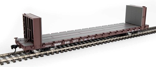 Coche de carga Walthers Mainline HO 5859 BNSF Santa Fe 60' mampara flatcar | Zustand: New