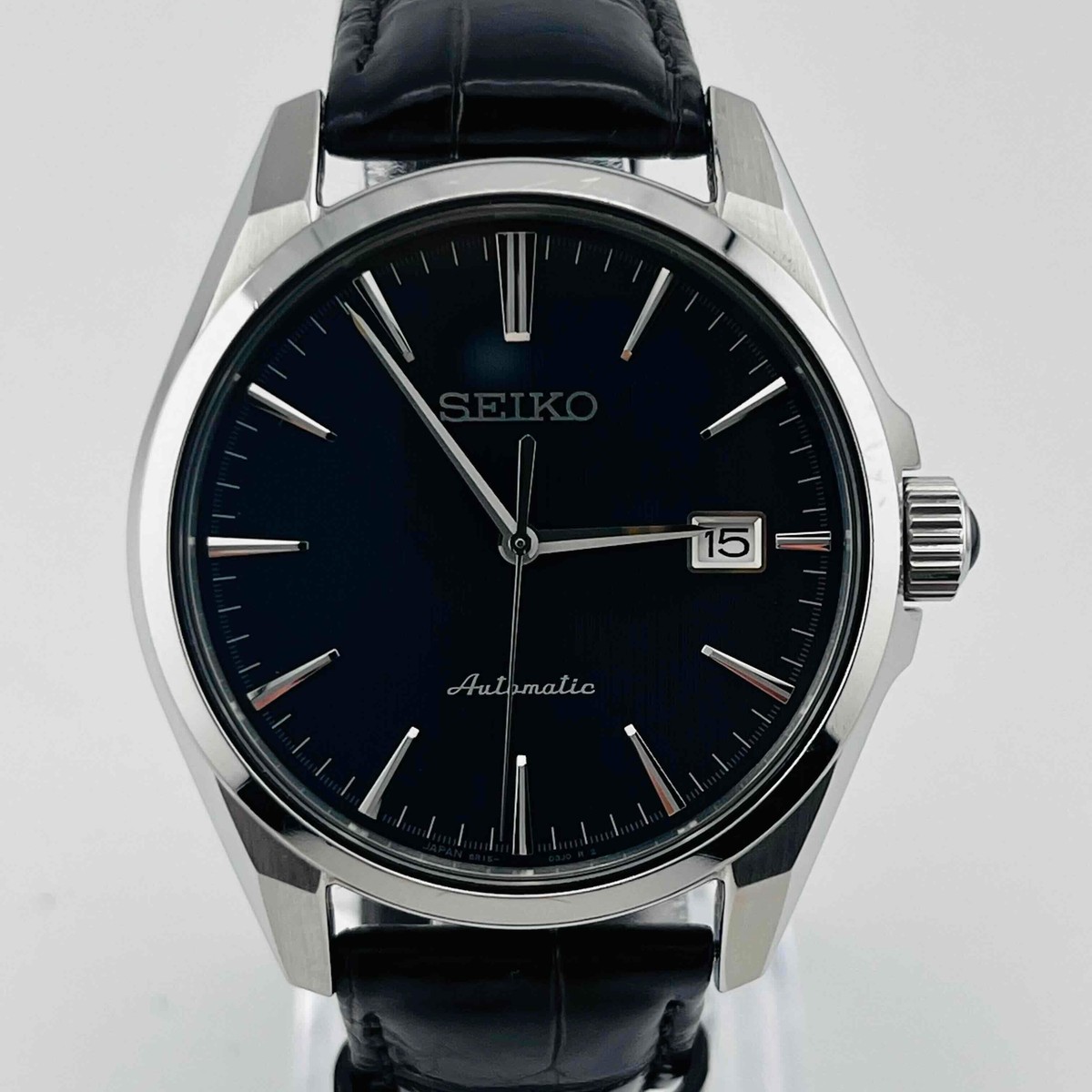 セイコー プレサージュ 6R15-03P0 Seiko Presage 6R15-03P0 Date St.Steel Black Slv 23jewels