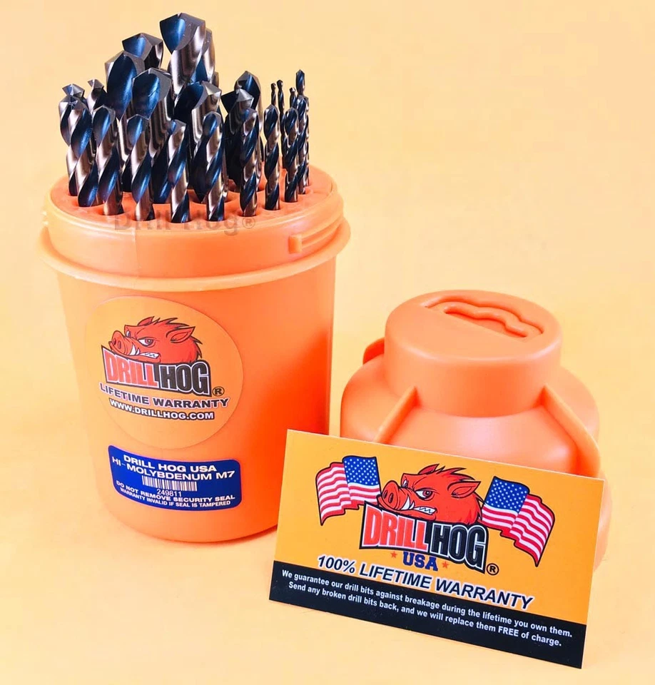 Juego de brocas Drill Hog® 29 piezas índice HI-Molibdeno Super M7+ garantía de por vida Foto 4 de 4