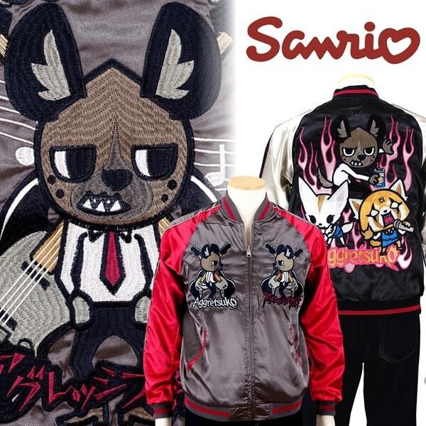 Sanrio Aggretsuko Haida Souvenir Jacket Sukajan Reversible Red