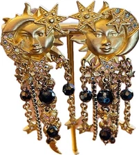 Kirks Folley earrings Celestial dangle Sun Moon Stars