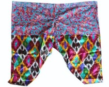 UZBEK NATURAL SILK/COTTON IKAT WIDE TROUSERS