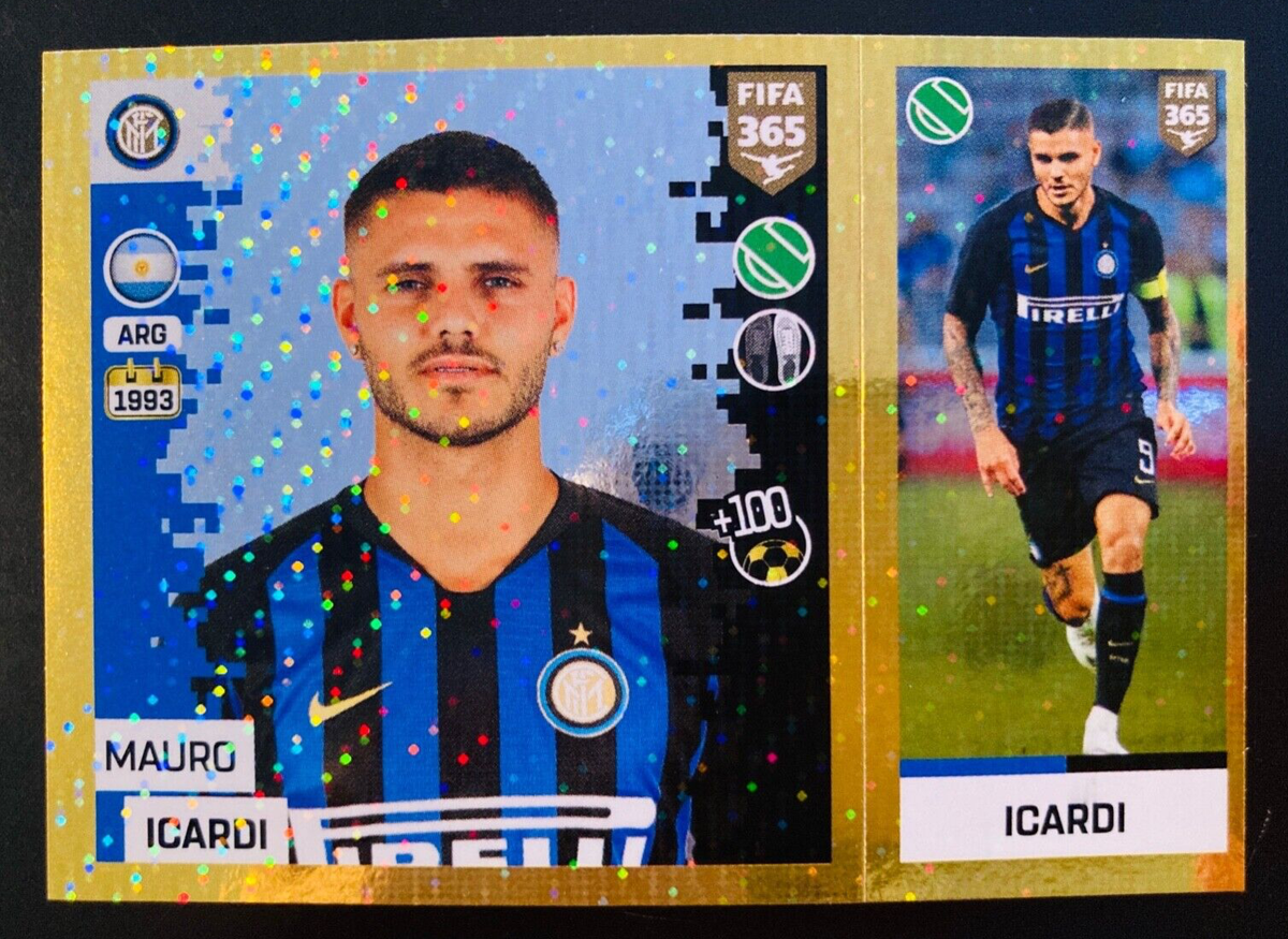 2018-19 Panini FIFA 365 Blue # 201 Mauro Icardi Inter Milan gold