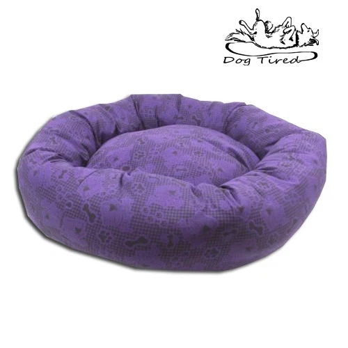 DOG TIRED DONUT. Heavy Duty Purple Dog Bed. Small Extra Large Size Pet Bed