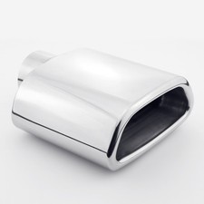 2.25 Inlet Trapezoid Out Resonated Rolled Edge 304 Stainless Steel Exhaust Tip