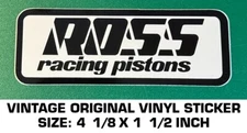 ROSS RACING PISTONS - VINTAGE ORIGINAL VINYL DECAL STICKER - NILES, OHIO-ENGINES