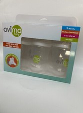 Avima Baby /3 Pack Wide Neck Anti-Colic Bottles/9 Oz. / 3 Month.