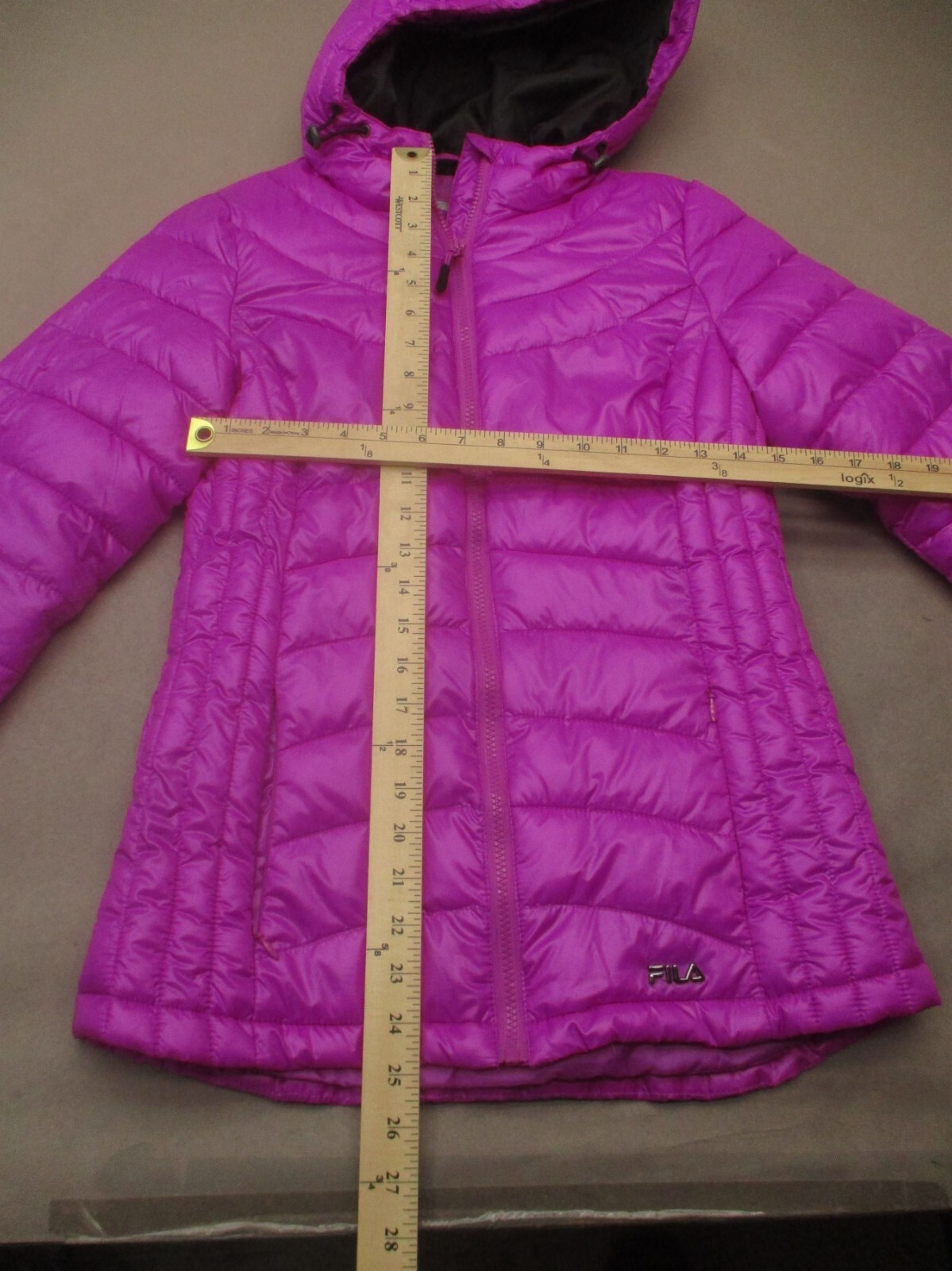 FILA taglia S giacca donna viola full zip tasca cappuccio antivento isolata 144