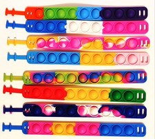 Pop Fidget Bracelets - Lot of 8 - Multicolored