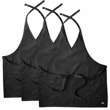 3-PACK Dickies Chef Apron, 32" Long, Tailored Adjustable V-Neck Apron
